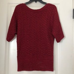 Red sweater with 3/4 sleeve